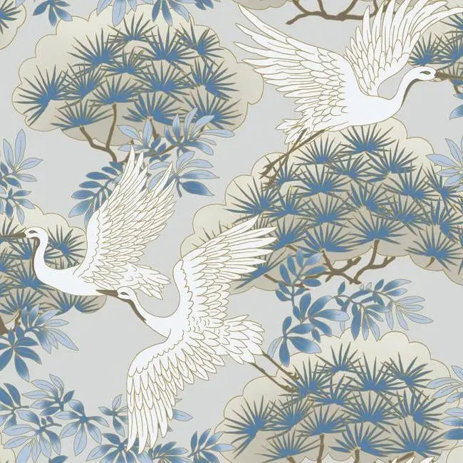 York Wallpaper AF6591 Sprig & Heron