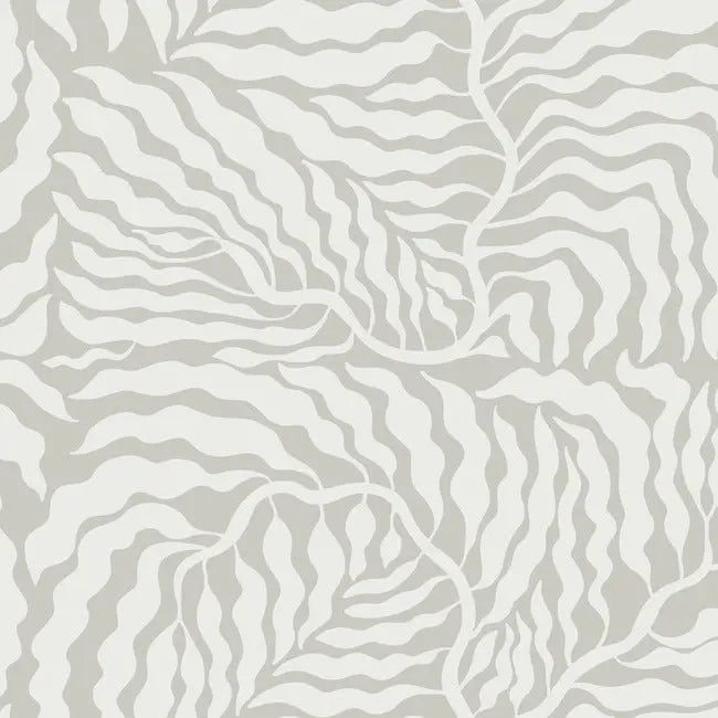 York AG2064 Grey & White Fern Fronds Wallpaper