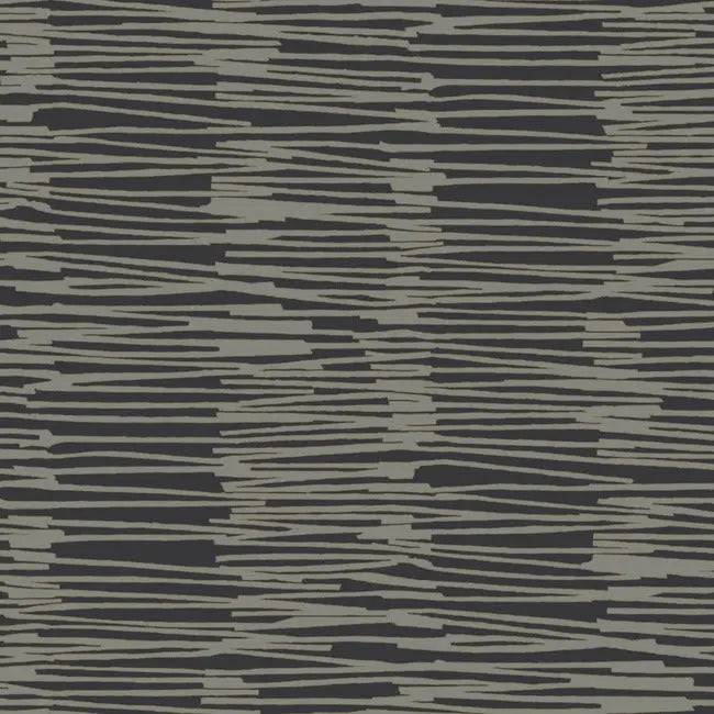 York AG2095 Black & Gold Water Reed Thatch Wallpaper