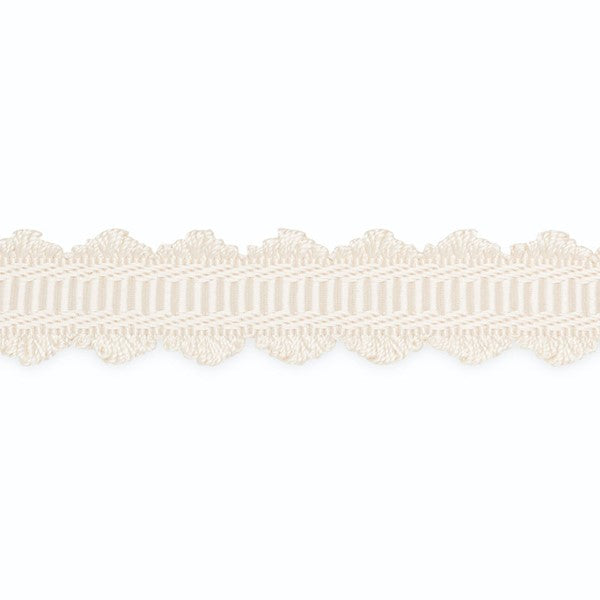 Schumacher Fabric Trim B153-1 Leah Double Scalloped Braid Blanc