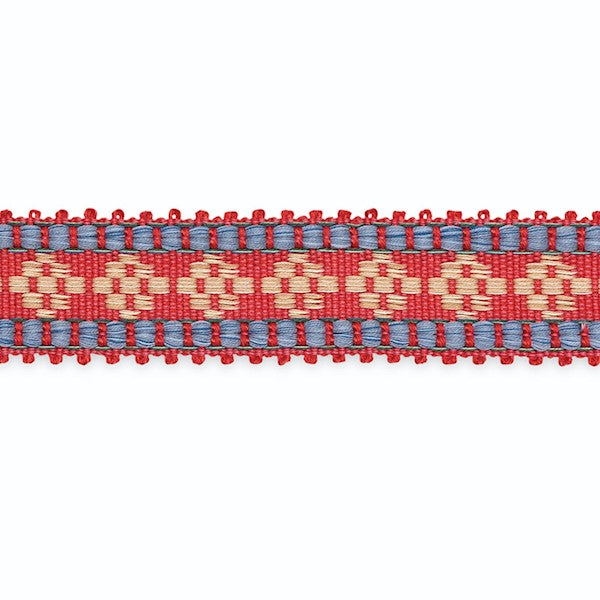 Schumacher Fabric Trim B211-2 Mary Kay Braid Cherry Lapis Mocha