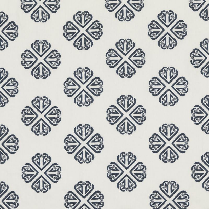 G P & J Baker Fabric BF10768.2 Kersloe Indigo