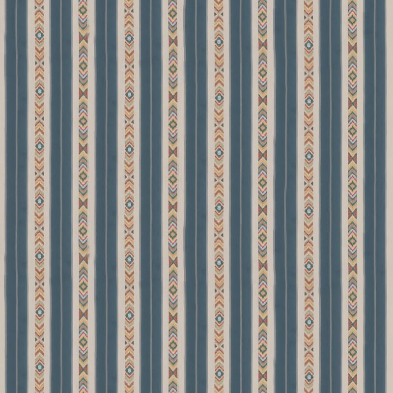 G P & J Baker Fabric BF10943.1 Ashlar Stripe Blue