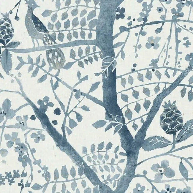 York BO6634 Peacock Block Print Wallpaper