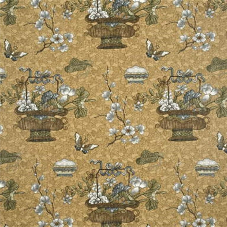 G P & J Baker Fabric BP10313.4 Castleton Gold/Silver