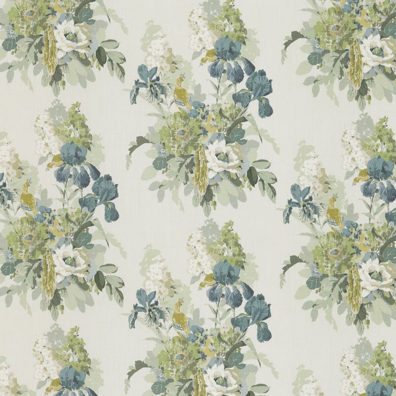 G P & J Baker Fabric BP10774.4 Bird & Iris Soft Teal