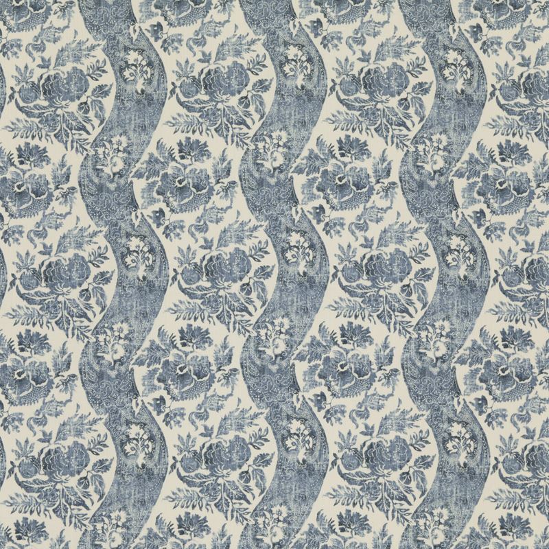 G P & J Baker Fabric BP10776.1 Caldbeck Indigo/Ivory