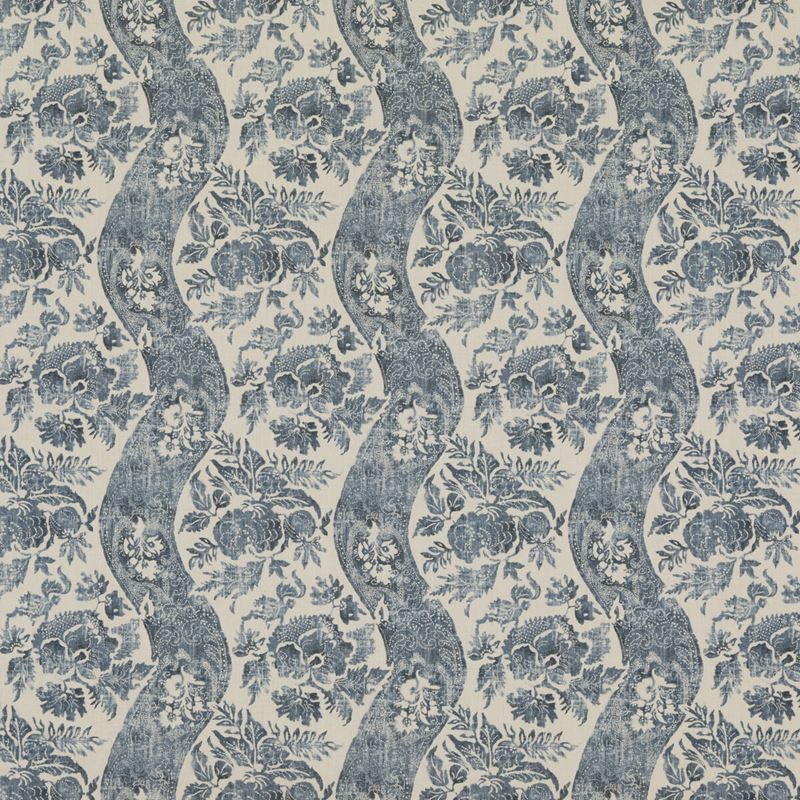 G P & J Baker Fabric BP10776.2 Caldbeck Indigo/Linen