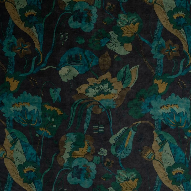 G P & J Baker Fabric BP10813.1 California Velvet Indigo/Teal