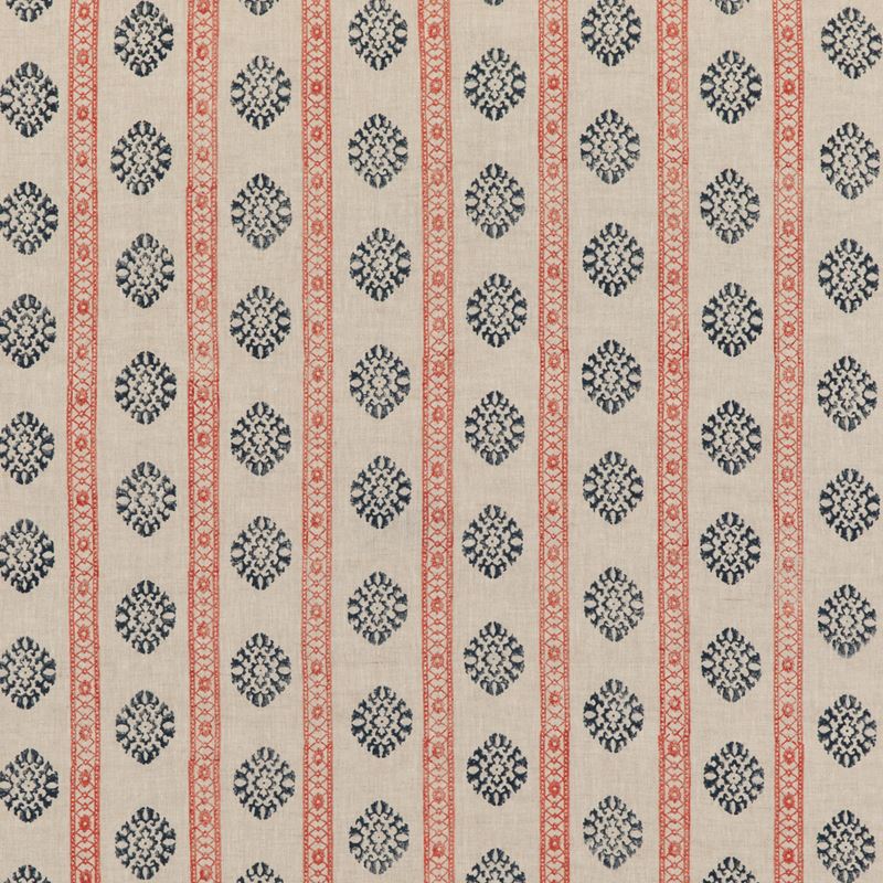 G P & J Baker Fabric BP10821.1 Alma Red/Indigo