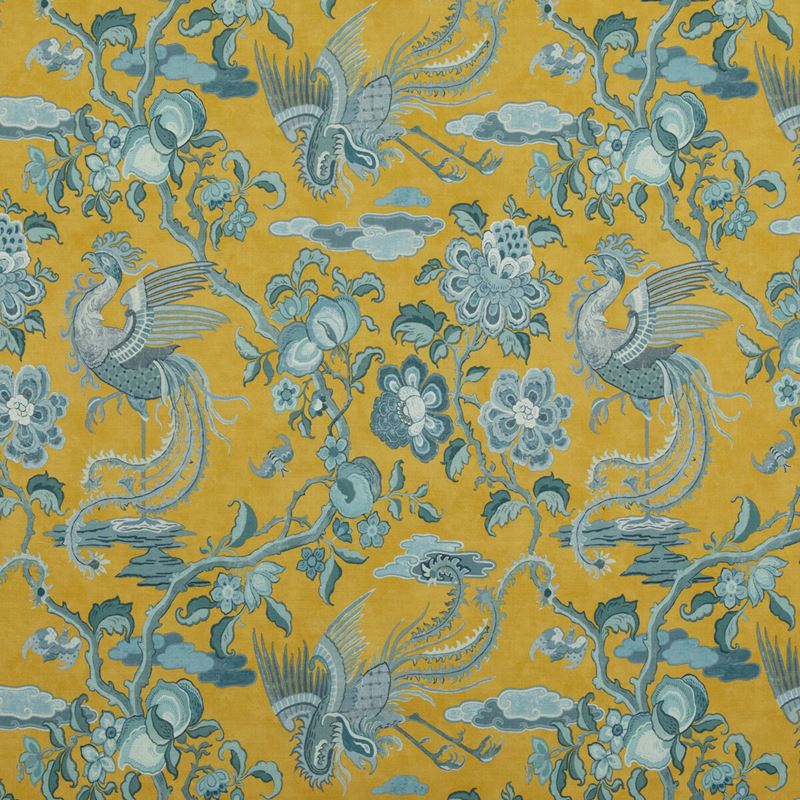 G P & J Baker Fabric BP10852.2 Chifu Ochre/Blue