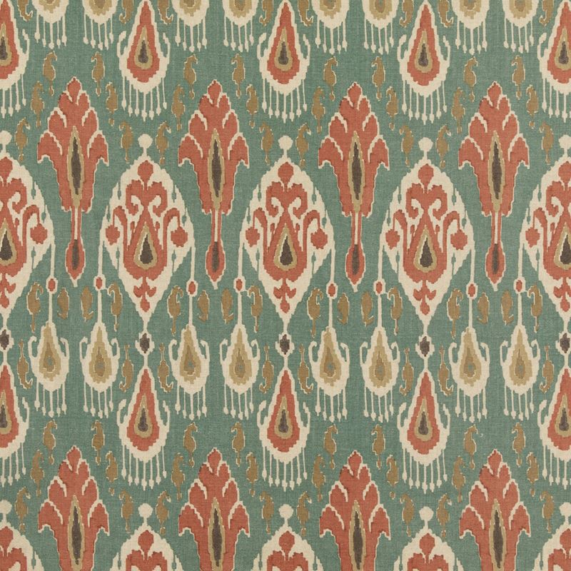 G P & J Baker Fabric BP10853.3 Ikat Bokhara Teal