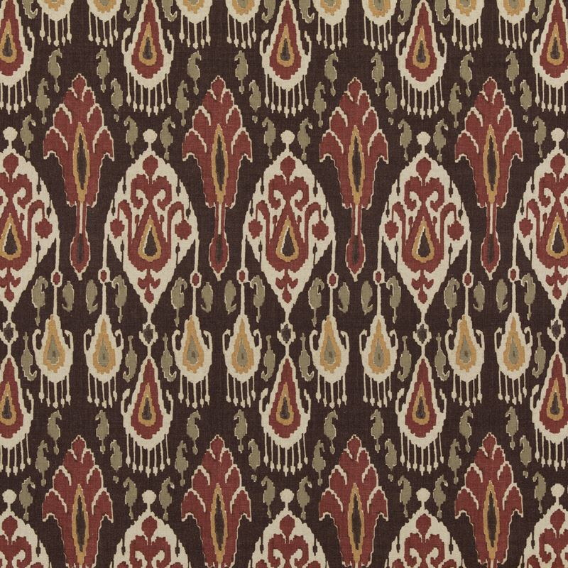 G P & J Baker Fabric BP10853.6 Ikat Bokhara Espresso