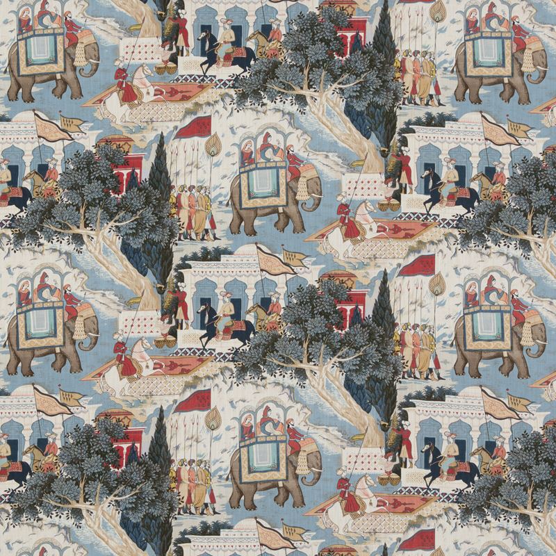 G P & J Baker Fabric BP10927.1 Shalimar Indigo/Red