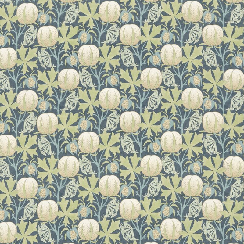 G P & J Baker Fabric BP10973.2 Pumpkins Cotton Green/Blue