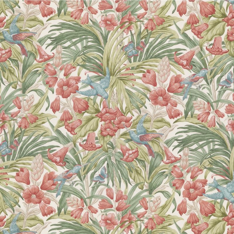 G P & J Baker Fabric BP10976.1 Trumpet Flowers Cotton Red/Green