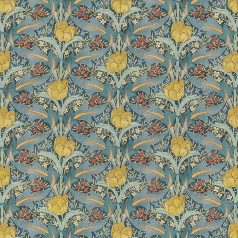 G P & J Baker Fabric BP10977.3 Tulip & Jasmine Cotton Teal