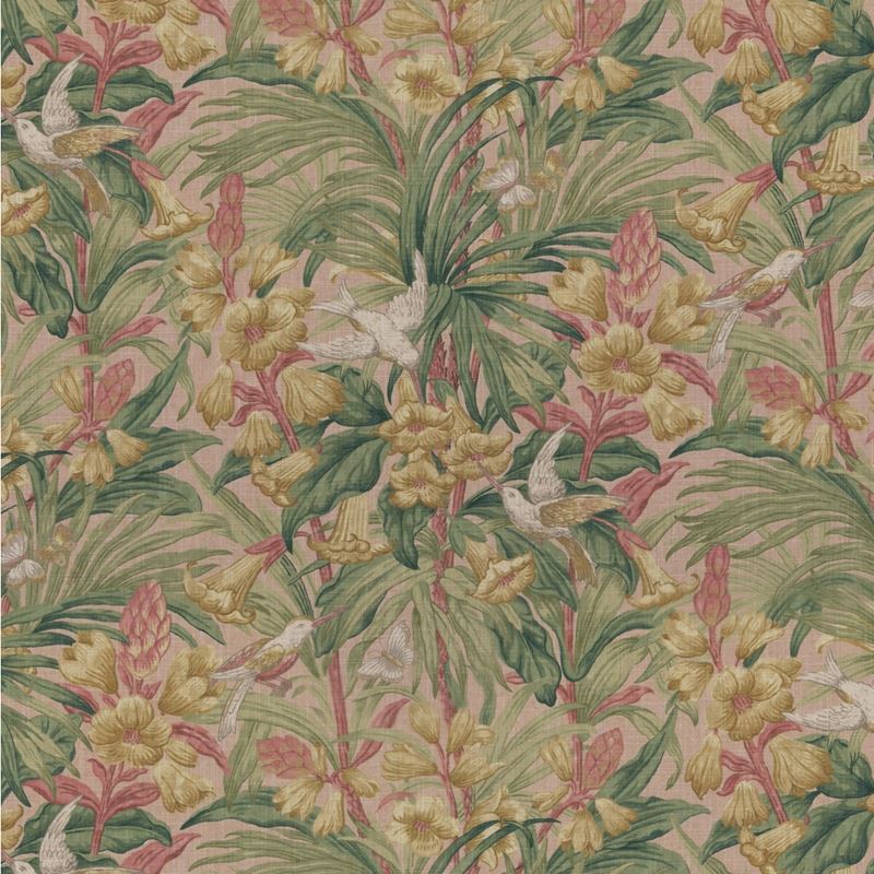 G P & J Baker Fabric BP10982.2 Trumpet Flowers Blush