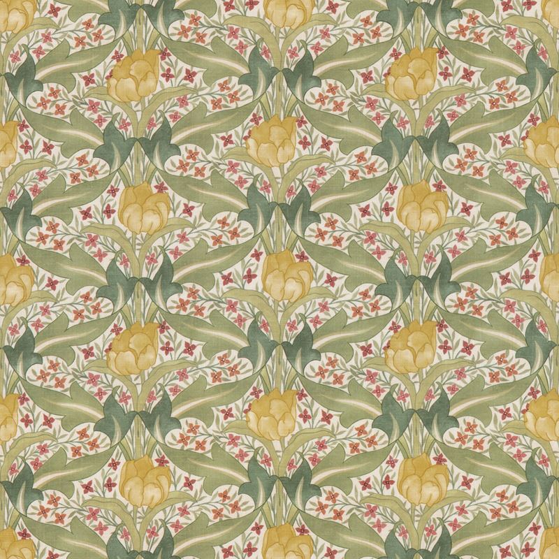 G P & J Baker Fabric BP10994.1 Tulip & Jasmine Red/Green