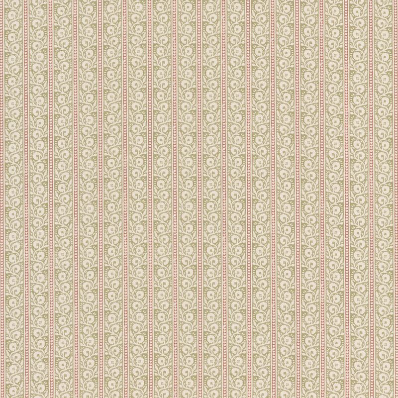 G P & J Baker Fabric BP10999.6 Bibury Green/Red