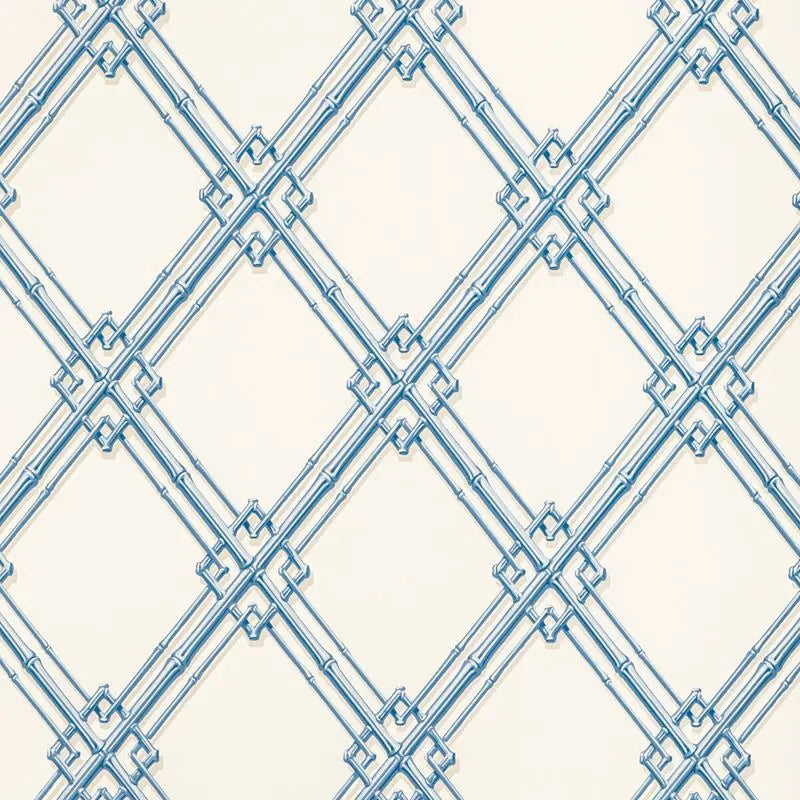 Brunschwig & Fils Wallpaper BR-69411.5 Treillage De Bambou Blue