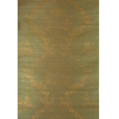 Brunschwig & Fils Wallpaper BR-69427.435 Chiri On Sisal & Cotton Gold On Spring Green