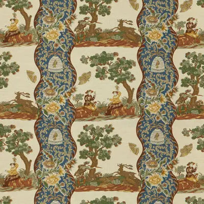 Brunschwig & Fils Fabric BR-71557.222 Plougastel Linen & Cotton Print Blue