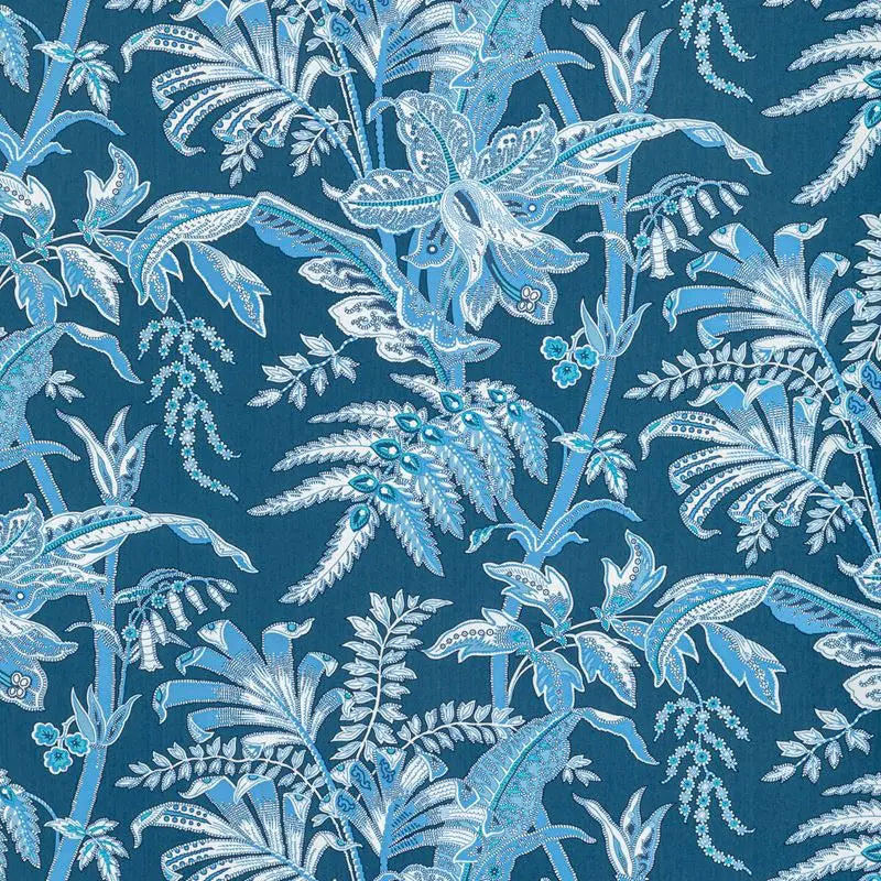 Brunschwig & Fils Fabric BR-79121.550 Seychelles Cotton Print Navy