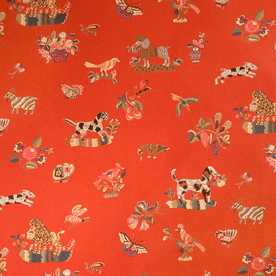 Brunschwig & Fils Fabric BR-89477.150 Animalitos Woven Tapestry Tomato