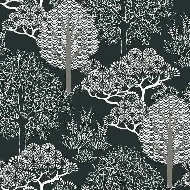 York BW3852 Kimono Trees Wallpaper