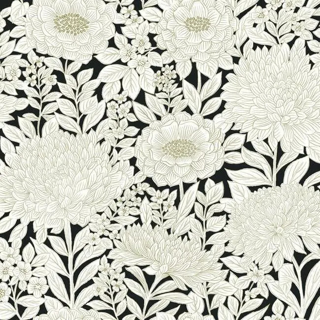 York BW3923 Wood Block Blooms Wallpaper