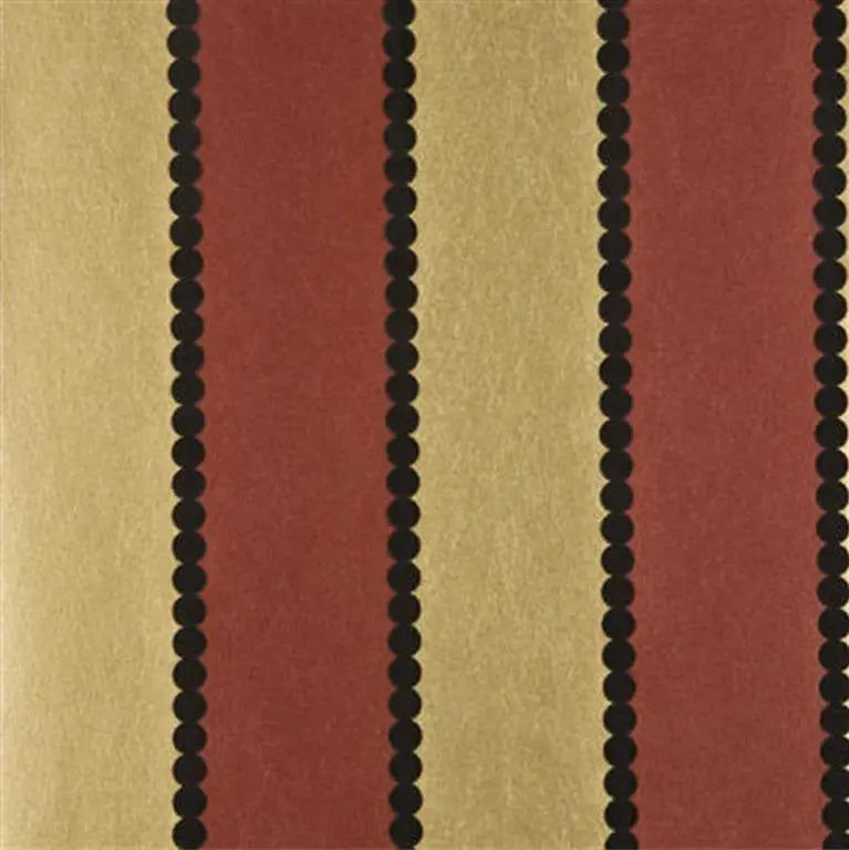 G P & J Baker Wallpaper BW45003.1 Valentino Stripe Flock Red/Gold