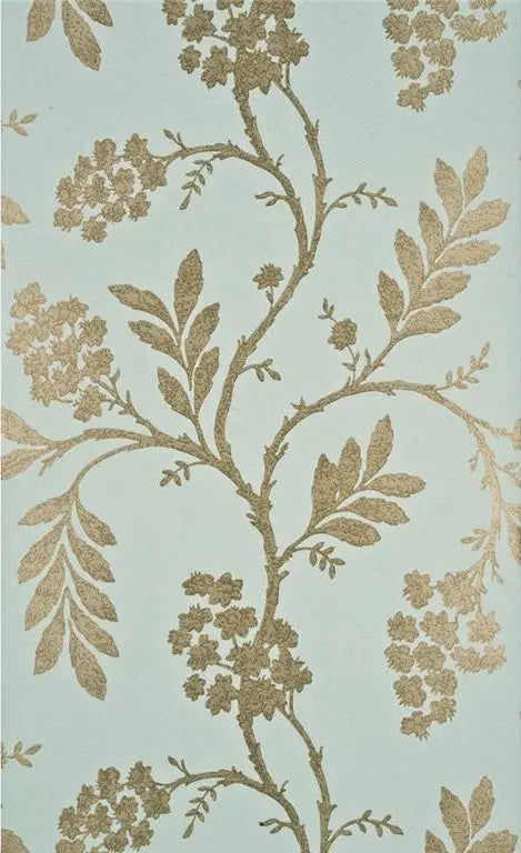 G P & J Baker Wallpaper BW45020.5 Oleander Aqua/Bronze