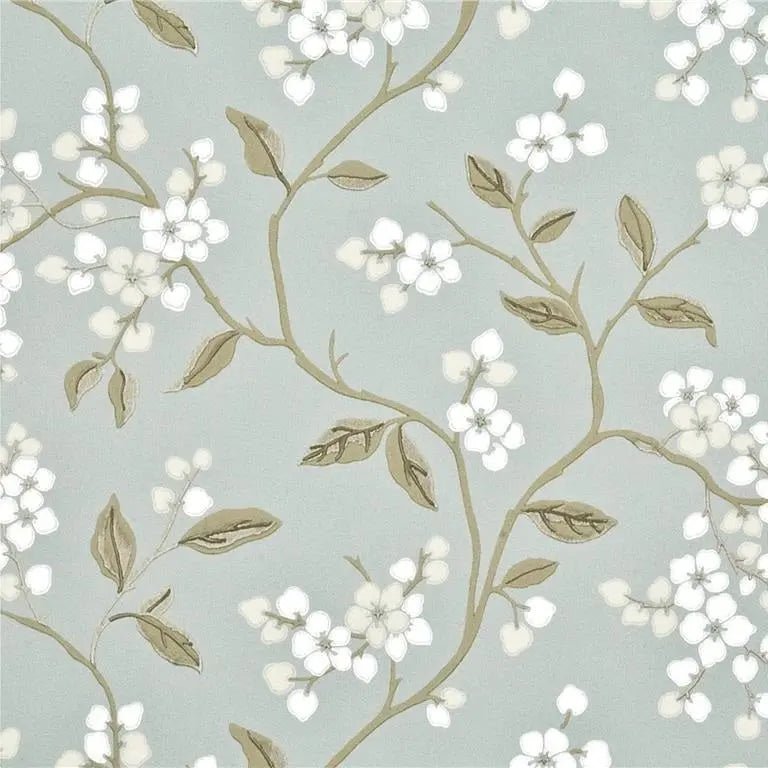 G P & J Baker Wallpaper BW45039.2 Apple Blossom Aqua/Gilver