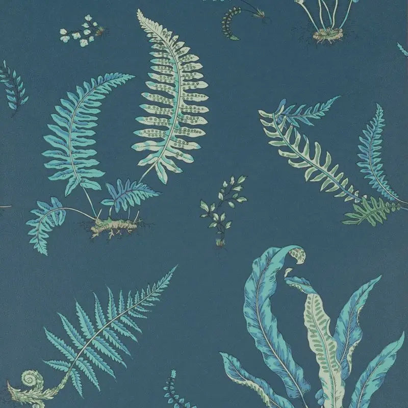 G P & J Baker Wallpaper BW45044.9 Ferns Indigo/Teal