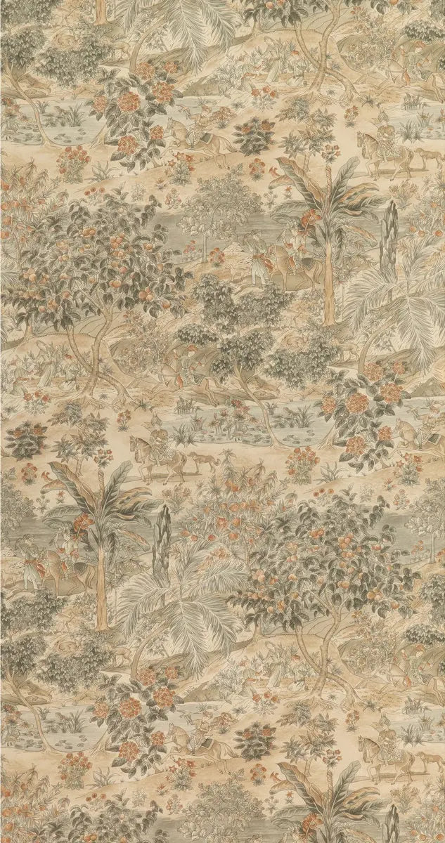 G P & J Baker Wallpaper BW45088.4 Ramayana Woodsmoke