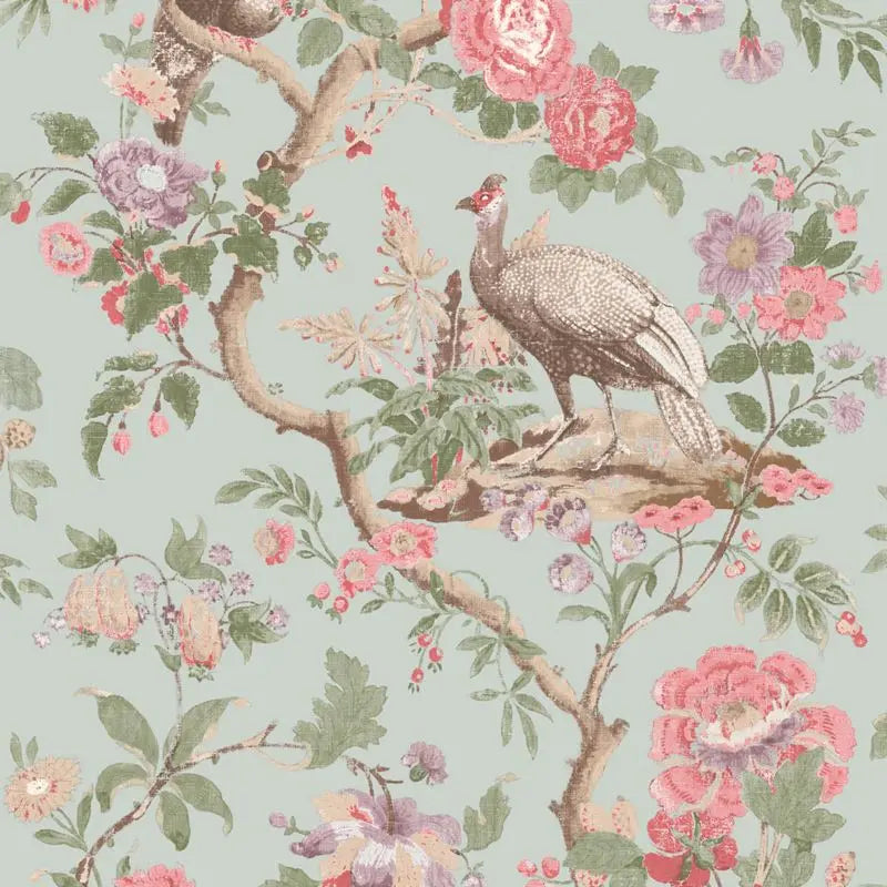 G P & J Baker Wallpaper BW45096.4 Broughton Rose Aqua