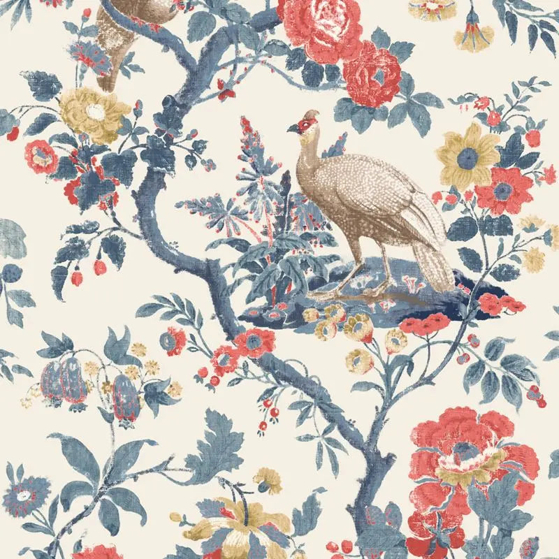 G P & J Baker Wallpaper BW45096.5 Broughton Rose Indigo/Red