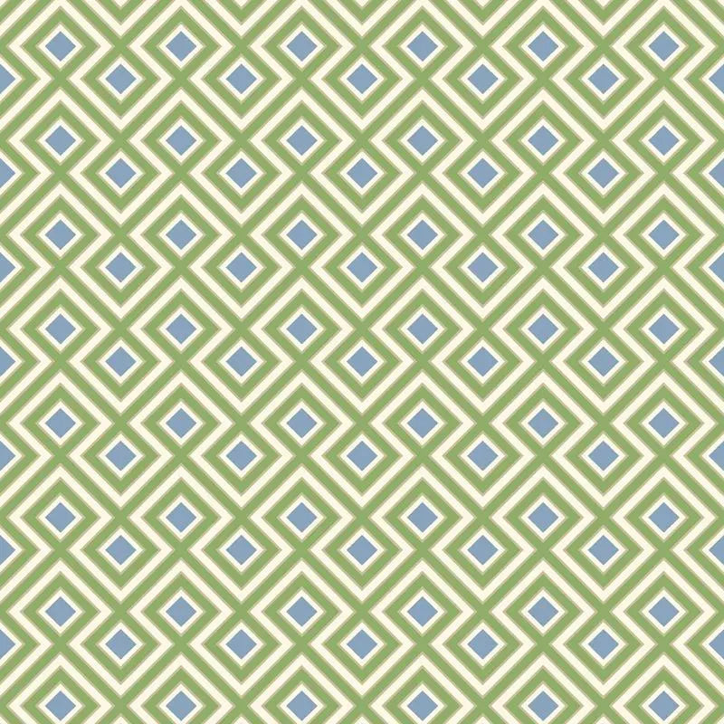 G P & J Baker Wallpaper BW45098.3 La Fiorentina Small Emerald/Blue