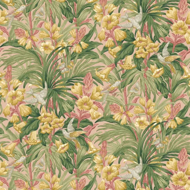 G P & J Baker Wallpaper BW45103.6 Trumpet Flowers Blush