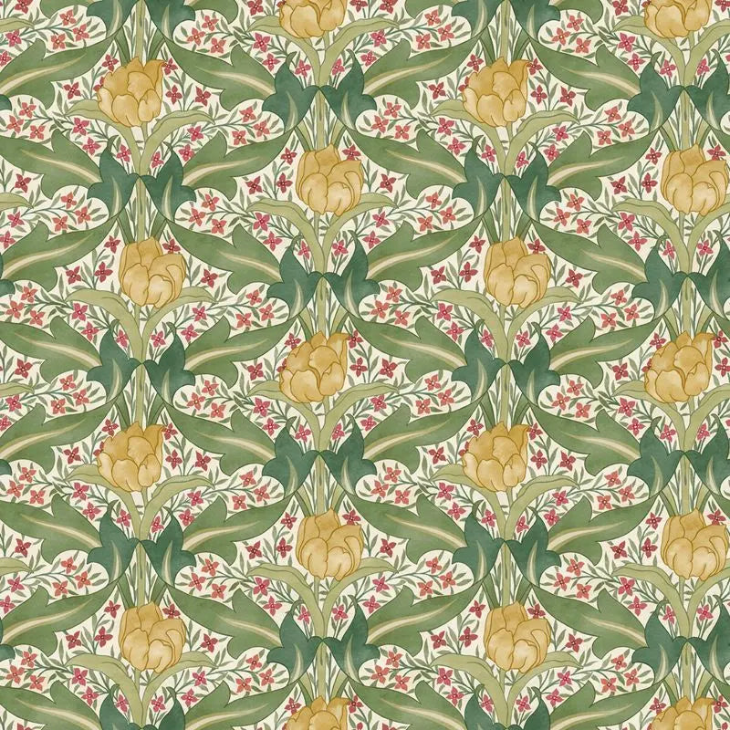 G P & J Baker Wallpaper BW45104.1 Tulip & Jasmine Red/Green