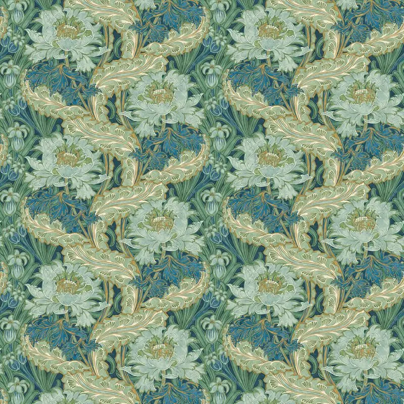 G P & J Baker Wallpaper BW45105.2 Brantwood Indigo/Teal