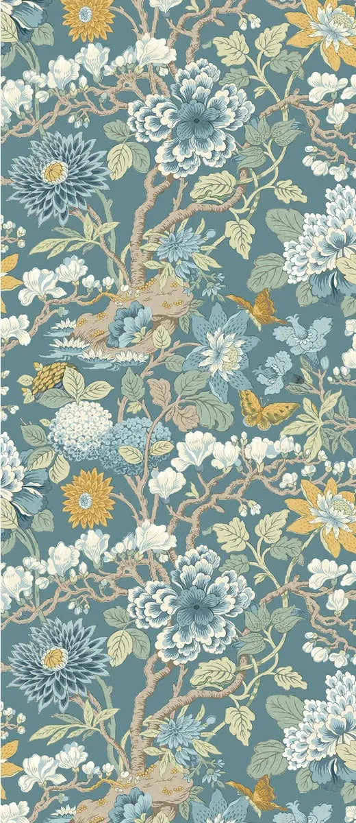 G P & J Baker Wallpaper BW45121.3 Little Magnolia Denim/Ochre