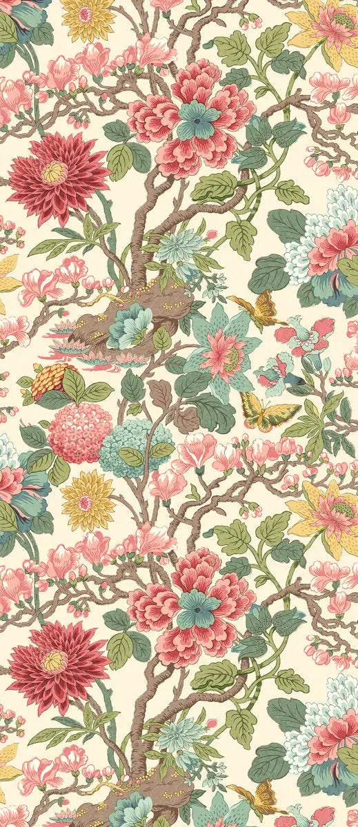 G P & J Baker Wallpaper BW45121.6 Little Magnolia Rose Madder