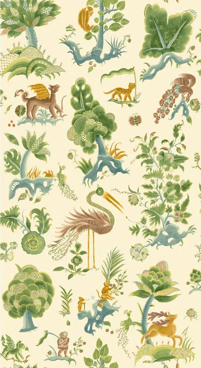 G P & J Baker Wallpaper BW45127.5 Gertrude Soft Green/Aqua