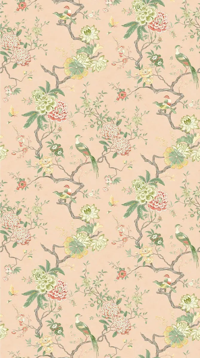 G P & J Baker Wallpaper BW45128.2 Oriental Bird Blush