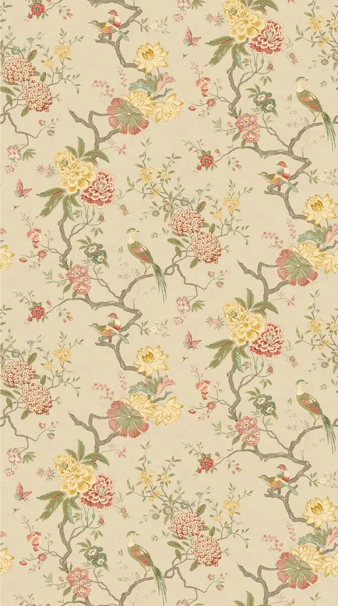 G P & J Baker Wallpaper BW45128.3 Oriental Bird Mole