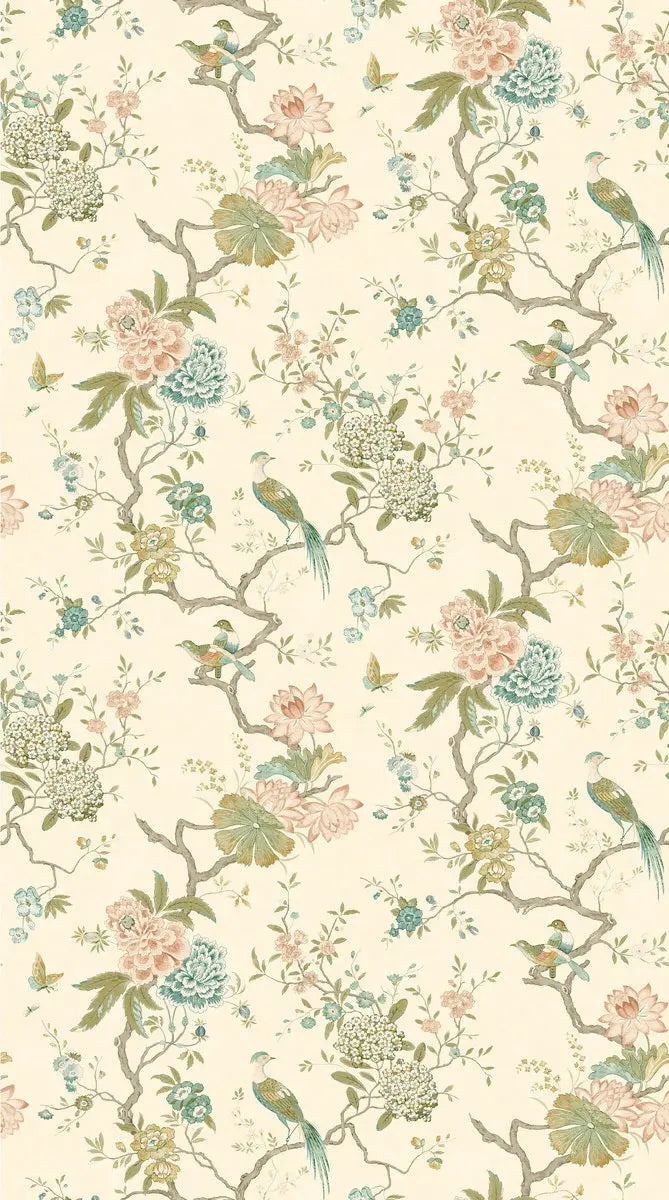 G P & J Baker Wallpaper BW45128.6 Oriental Bird Antique