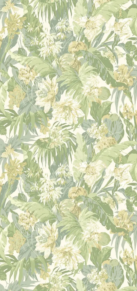 G P & J Baker Wallpaper BW45132.4 Tropical Floral Soft Green