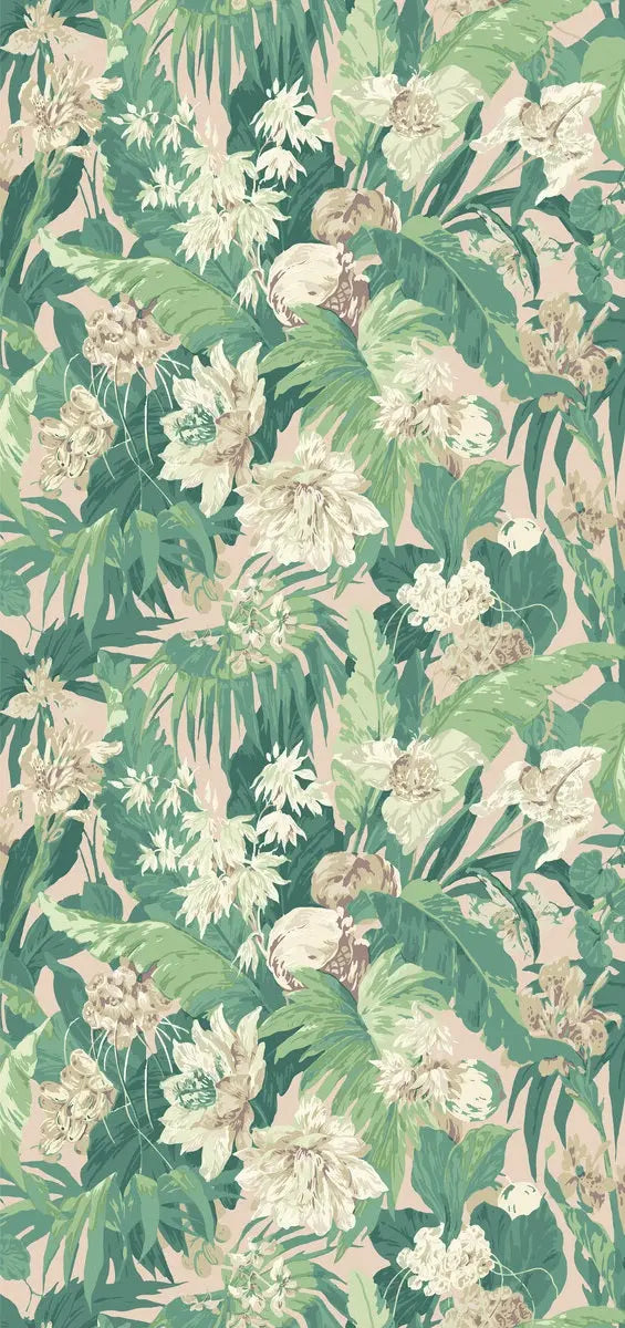 G P & J Baker Wallpaper BW45132.5 Tropical Floral Blush/Green